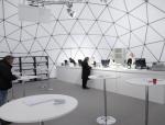 Poweder Coated Diameter 20m Geodestic Large Dome Tents With Big Steel Tubes