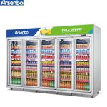 3200L Multiscene Upright Glass Fridge Chiller Anticorrosive With 6 Doors