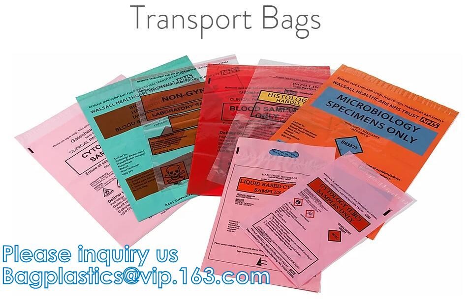 Blood Transport Bags, Blood Transit Bags, Blood Transportation Bags, reclosable specimen, leak proof