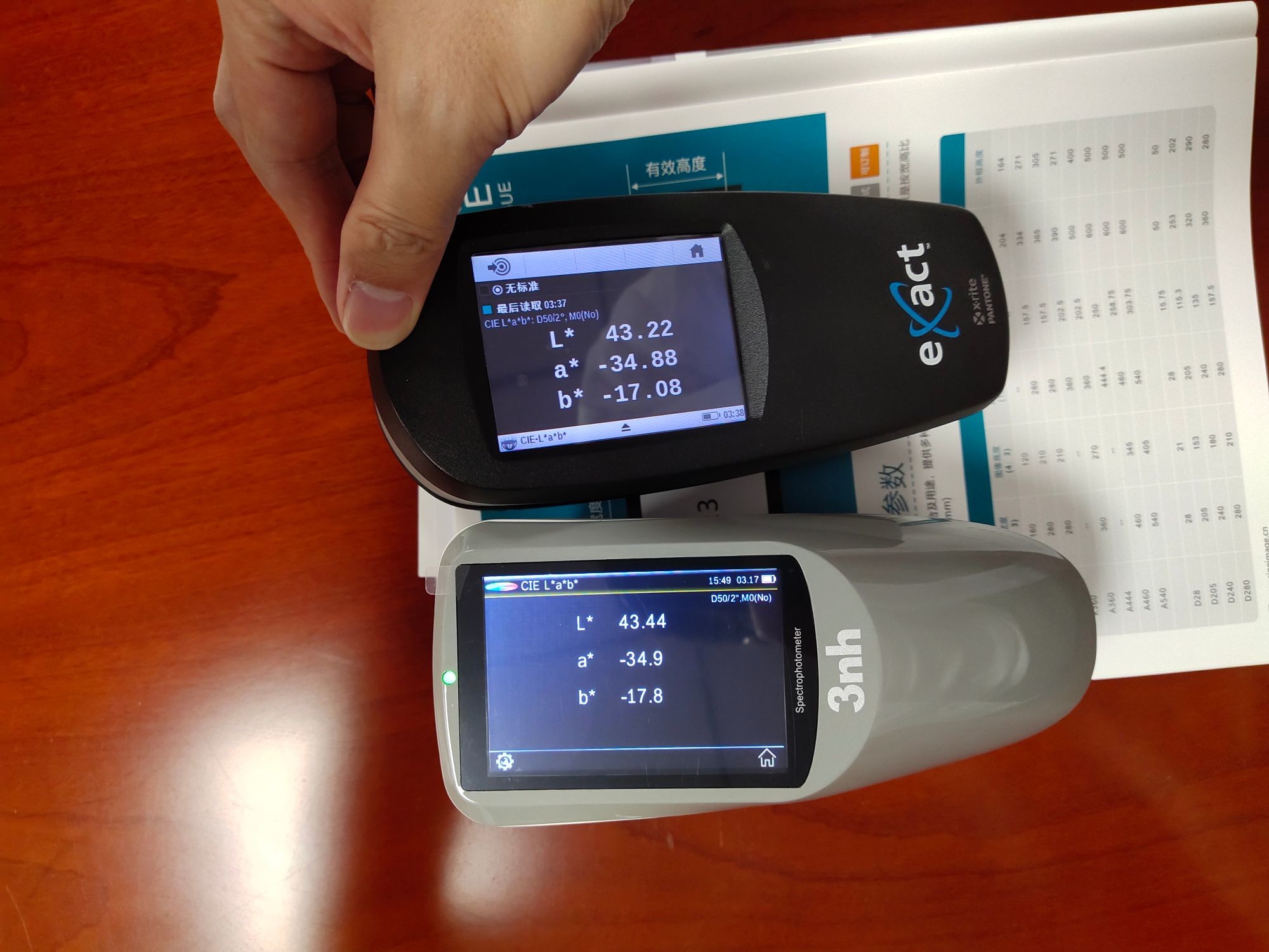 YD5050 3nh Spectrophotometer CMYK Colorimeter With Pantone Color Code PC Software