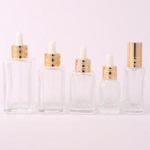 China 0.5oz 1oz 2oz 3oz Clear Fluted Glass Empty Dropper Bottles For Perfume Eye Oil factory