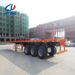 Steel 3 Axles 40ft 20ft 40ft Shipping Container Flat Semi Trailers for Country