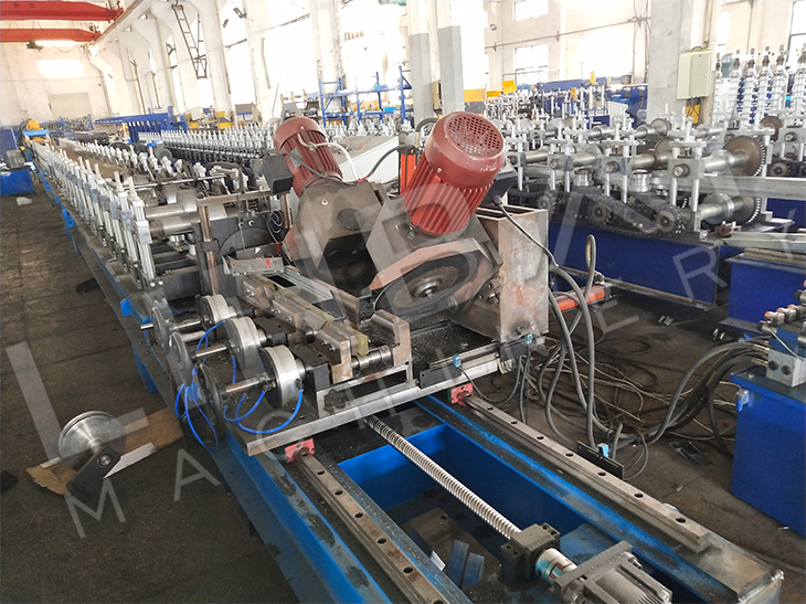 High Speed Galvanized Steel Metal Door Jamb Roll Forming Production Line With Double Saw Cut