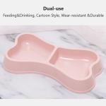 Pet Bowls Feeders Sustainable Macaron Color Bone Shape Double Food Bowl for Dogs