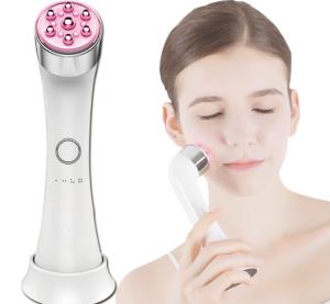 China Ion Photon Skin Care Ems Warm Ultrasonic Ion Face Massage Hot Facial Massager 4 colors led skin tightening 2022 face mas factory