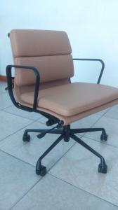 China Tension Adjustment Ergonomic Leather Chair , Sleek Brown Leather Rolling Chair factory
