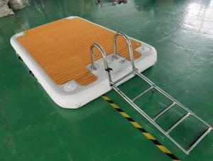 China EVA Inflatable Dock Floats Water Mat Floating Platform With Stainless Steel Stair factory