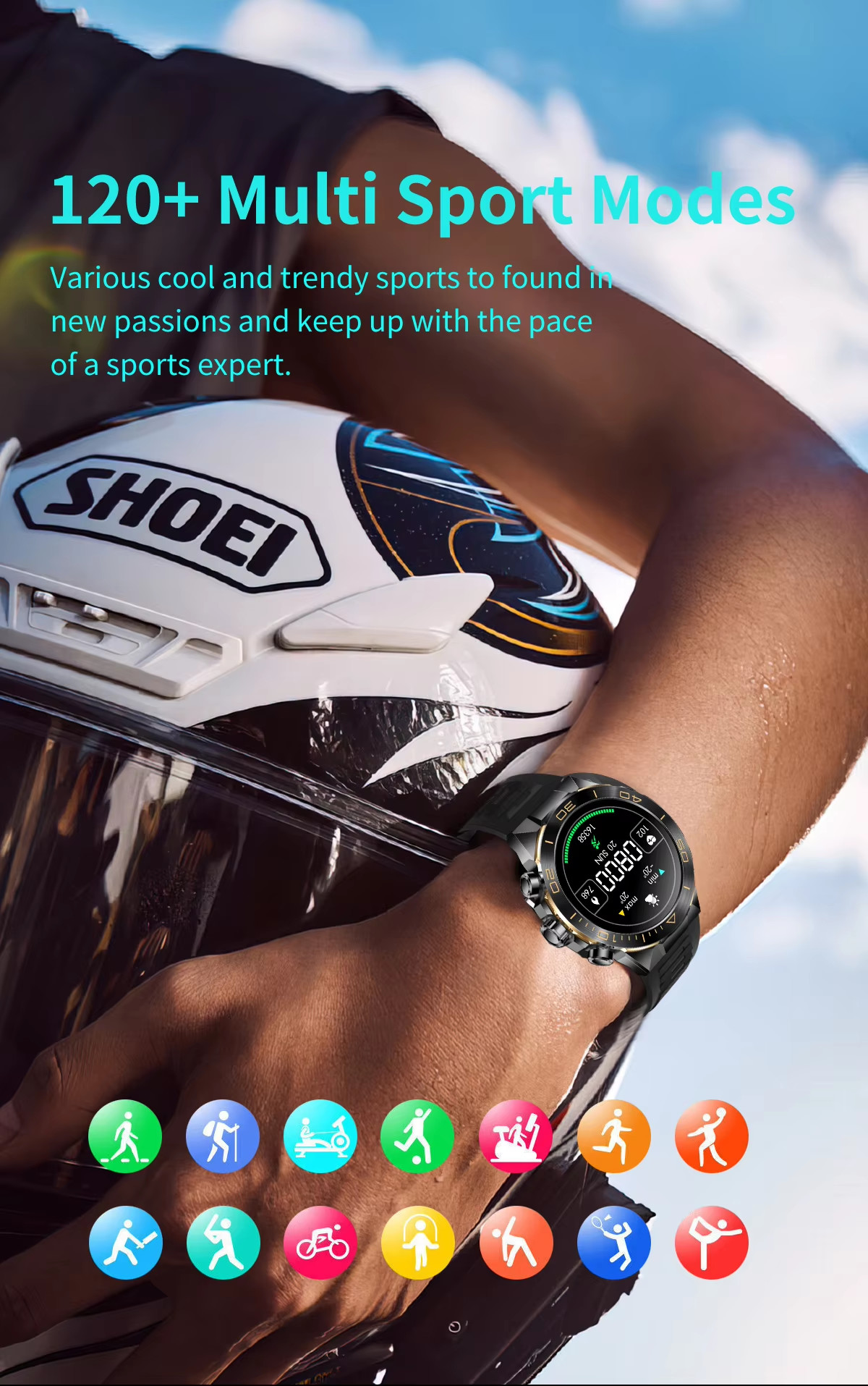 H33 Men Smart Watch BT Call IP67 Waterproof Heart Rate Sports Business Voice Assistant