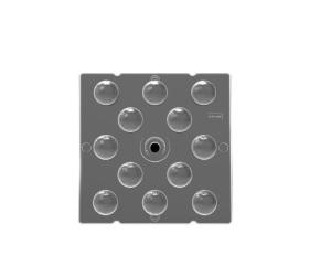 China Practical 50x50mm LED Spotlight Lens , Spherical 60 Degree LED Lens factory