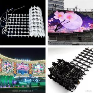 China High Reliability P55mm Flexible LED Mesh Screen Outdoor IP66 Waterproof on sale