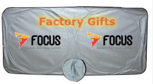 China foldable customed logo car sunshade with unique design for summer beach vacations factory