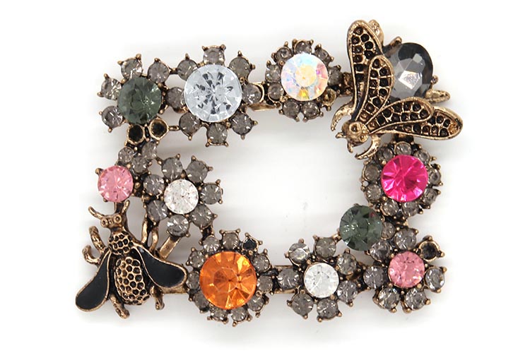 Bee Shape Popular Crystal Shoe Buckles 65mm*50mm Size Fashion Style