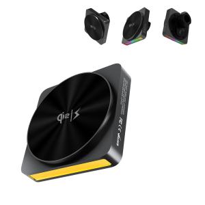 China QI2 One-Piece Stretched All-Metal Design Car Magnetic Wireless Charger With 9 Light Colors And Projection Ambient Light factory