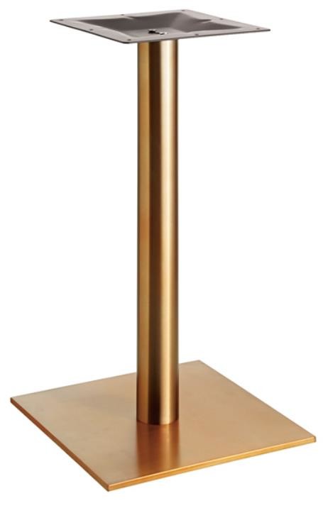 Square Stainless Steel Table Legs Bright Golden Color Dining Table Height 28''