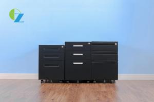 China Under Desk Office Mobile Pedestal Cabinet 3 Drawers With Black Color factory