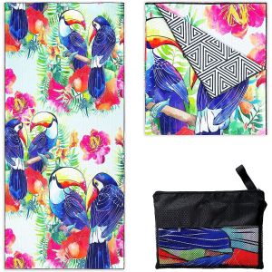 China Custom Sand Free Recycled Microfiber Beach Towel With Pocket Towel factory