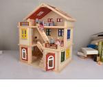 Kids DIY 55.5cm Garage Mini Dollhouse Furniture Wooden Miniature Dollhouse