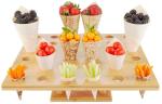Durable Disposable Pinewood Ice Cream Cone , Compostable Small Wooden Cones