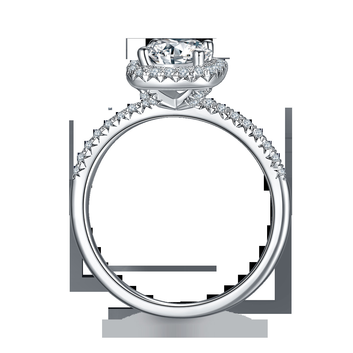 Square Cut Bridal Women Moissanite Square Diamond Gold with Silver Romantic Wedding Ring