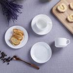 Savall HoReCa White Modern Ceramic Cups And Saucers Set for Restaurant