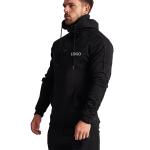 100% Cotton Black Sports Team Hoodies Embroidered Winter Men'S Gym Wear Hoodies