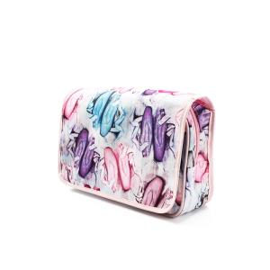 China Shake Proof Women Floral Polyester Cosmetic Makeup Bag factory