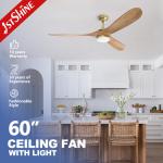 Modern Design 1stshine LED Ceiling Fan Manufacture with Support Dimmer and Wood