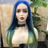 Buy cheap Ombre Blue Green 613 Blonde Wig Straight Lace 13x6 Frontal Human Hair from wholesalers