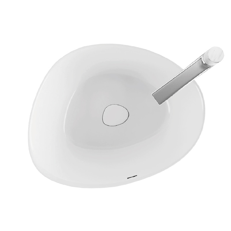 Irregular Oval Bathroom Table Top Basin No Faucet No Drainer