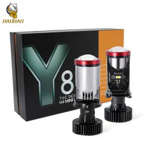 China 45W Y8 Mini Lens H4 LED Projector Spotlight Head Light Bulb For Car factory