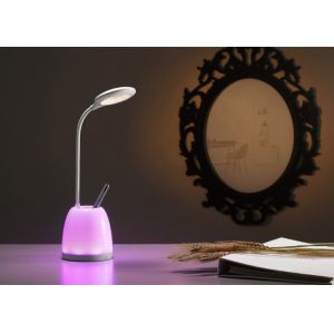 Gooseneck Led Adjustable Desk Lamp Battery Powered With Colorful Pen Holder