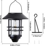 Solar Lantern Outdoor Lights, Hanging Wireless Waterproof Lantern Lights with