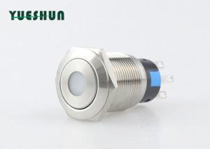 China Dot Type Illuminated Momentary Push Button Switch 19mm Panel Mount Stainless Steel Body factory