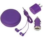 Freeuni Earphone Travel Kit packaging +car charger+travel charger Universal