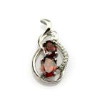 Sterling Silver Jewelry Yellow Citrine CZ Diamonds Two Stones Pendant (PSJ0389)