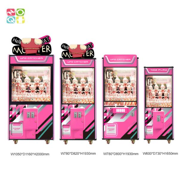OEM Wood Cabinet Custom Big Claw Arcade Crane Machine With Bill Acceptor
