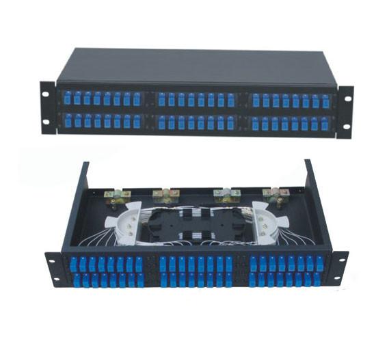 48 ports Rack-Mount 19'' 2U Fiber Optic Patch Panel for SC/UPC adapter terminal