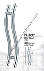 China Stainless steel door handle HL6019, dia32 X 600 factory