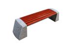 Modern Courtyard Outdoor Wooden Bench Furniture With Mild Steel Camphor Wood