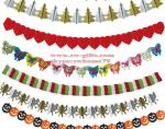 New Paper Chain Garland Decorations Pumpkin Bat Ghost Spider Skull Shape