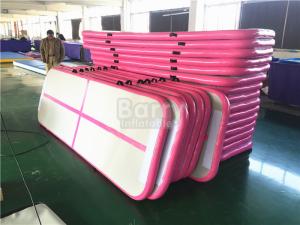China Durable Soft Pink Inflatable Air Track Gymnastics Mat / Floating Water Mat factory