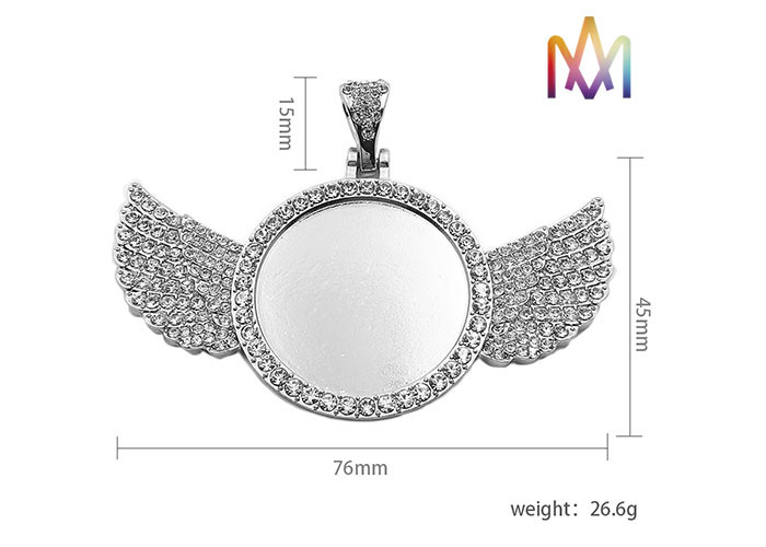 Antifatigue Rustproof Round DIY Jewelry Charms With Wings