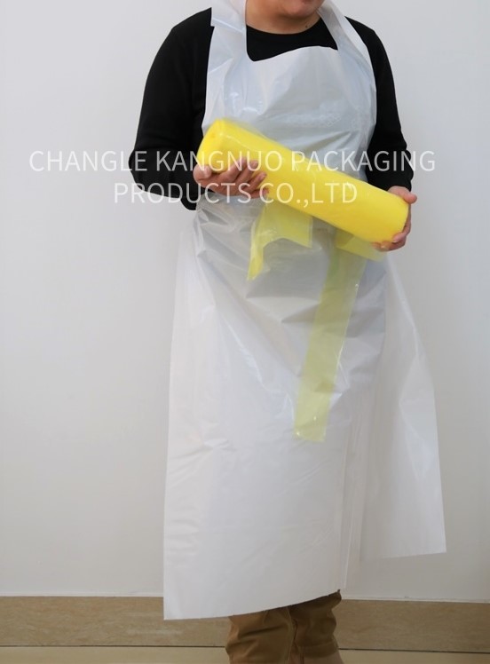 Durable Yellow Polythene Colored Disposable Poly Aprons For Food Industry