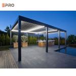 Modern Louvered Gazabo Electric Aluminum Outdoor Pergola With Led Strip