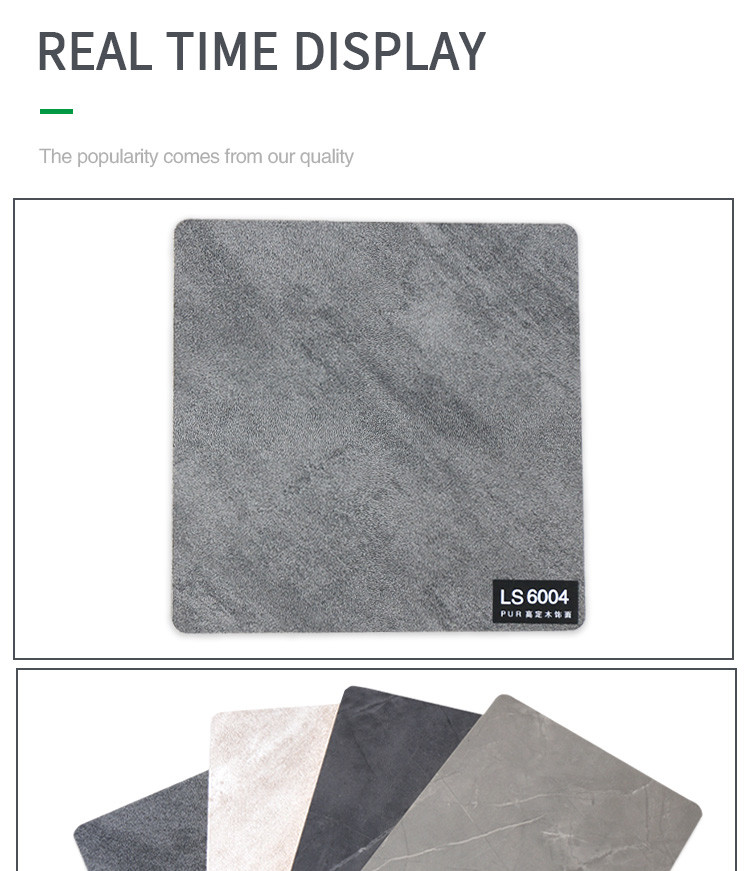 Square Bamboo Charcoal Grey Marble PVC Cladding Panels OEM ODM
