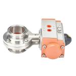 Manual Operation 304 Stainless Steel Pneumatic Clamp Type Sanitary Butterfly