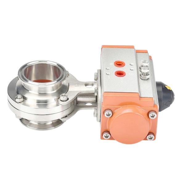 Manual Operation 304 Stainless Steel Pneumatic Clamp Type Sanitary Butterfly