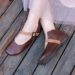 S271 One-line buckle single shoes literary fresh handmade leather women sandals