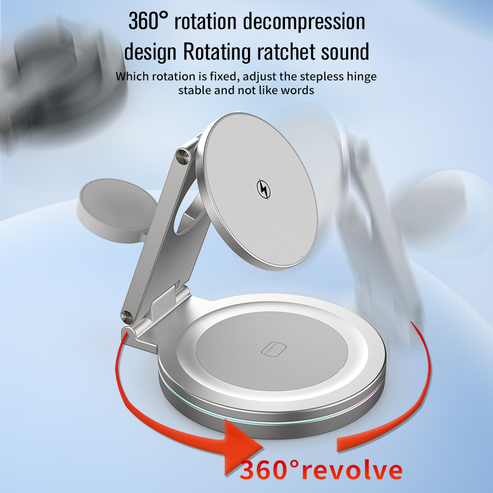 Multifunction Wireless Charger with Logo Print/Laser Support OEM Box Working Frequency 100-205KHZ