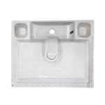 Ceramic Vanity Countertop Basin With Tap Hole White Glazed Color